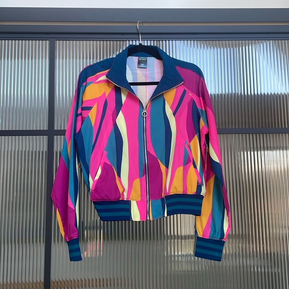 NEW Tek Gear X Barbara Clarke Ruiz Pink Abstract Tracksuit Jacket
